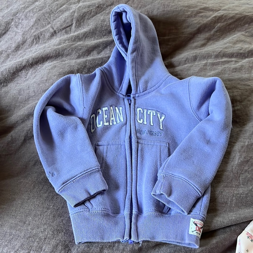 18 months Periwinkle Ocean City NJ Zip Front Hoodie